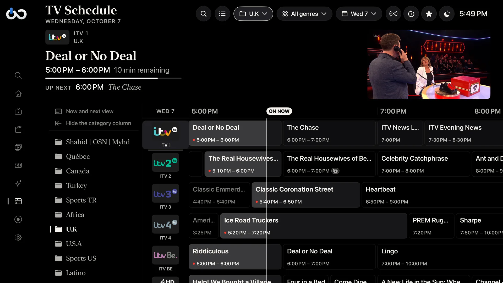 Seven-day TV guide